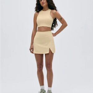 Adanola Ultimate A-Line Tennis Skit in Butter Yellow